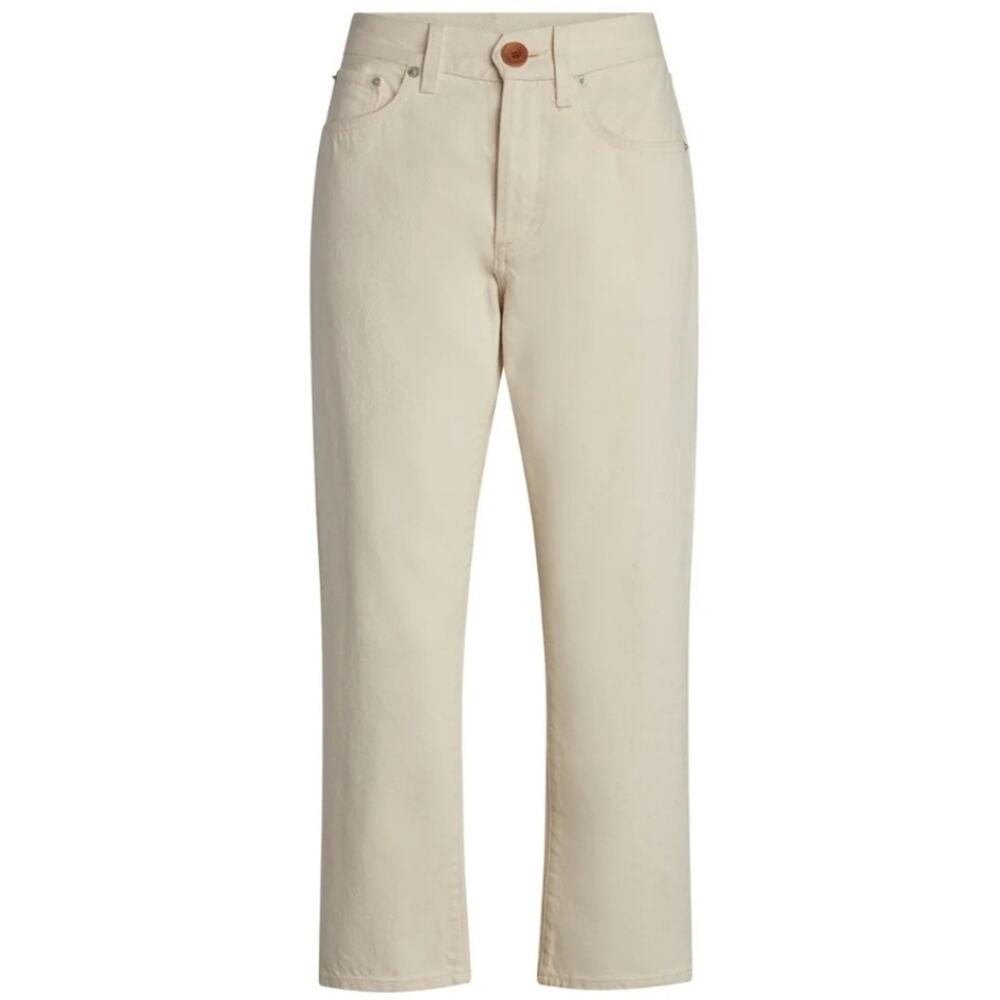 AG Adriano Goldschmied Hype High Waisted Straight Leg Ankle Jeans Bone Ecru 26